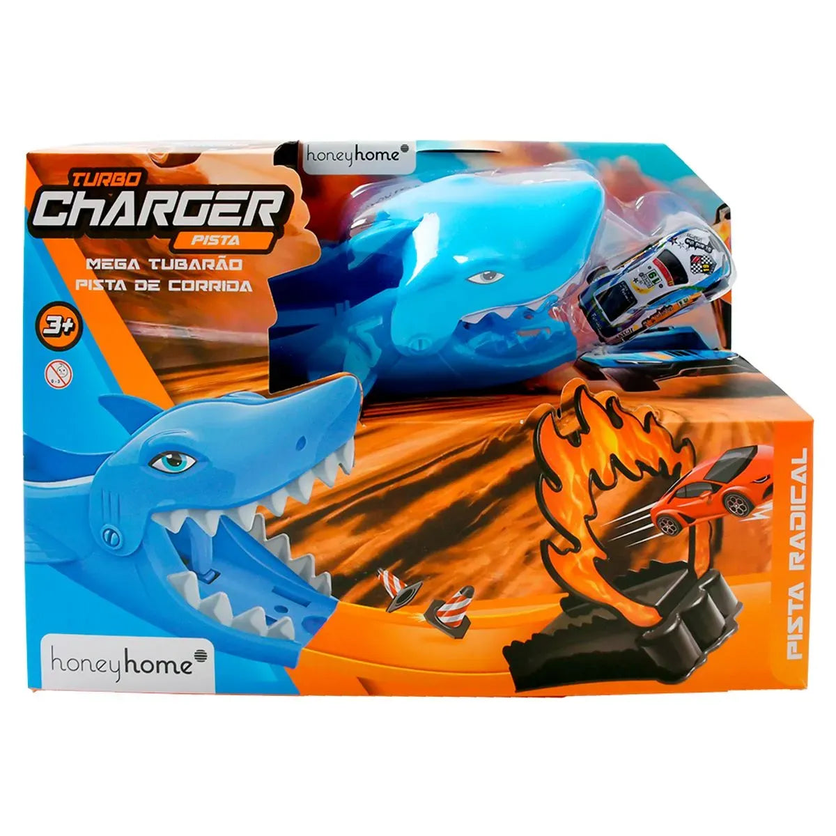 Pista De Corrida Mega Tubarão Turbo Charger Plástico LJM194 - honeyhome