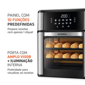 Fritadeira Elétrica Forno Oven 12 Litros 2000W 127V 220v 566603 - Mondial