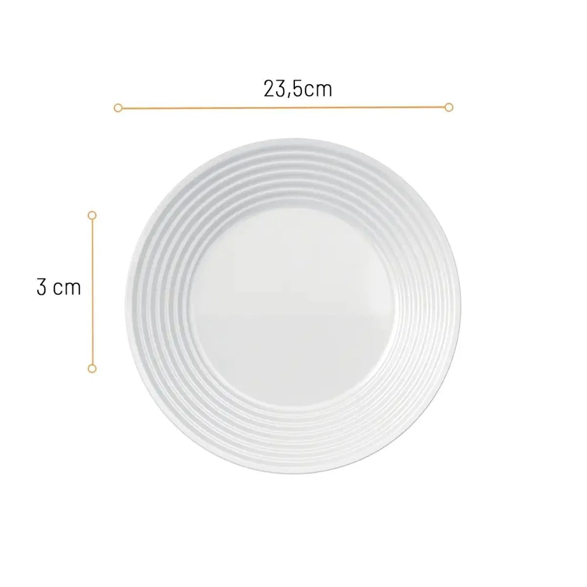 Aparelho de Jantar Saturno Vidro Branco Opalino 12 Peças 17490201311839 - Nadir