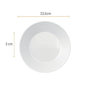 Aparelho de Jantar Saturno Vidro Branco Opalino 12 Peças 17490201311839 - Nadir