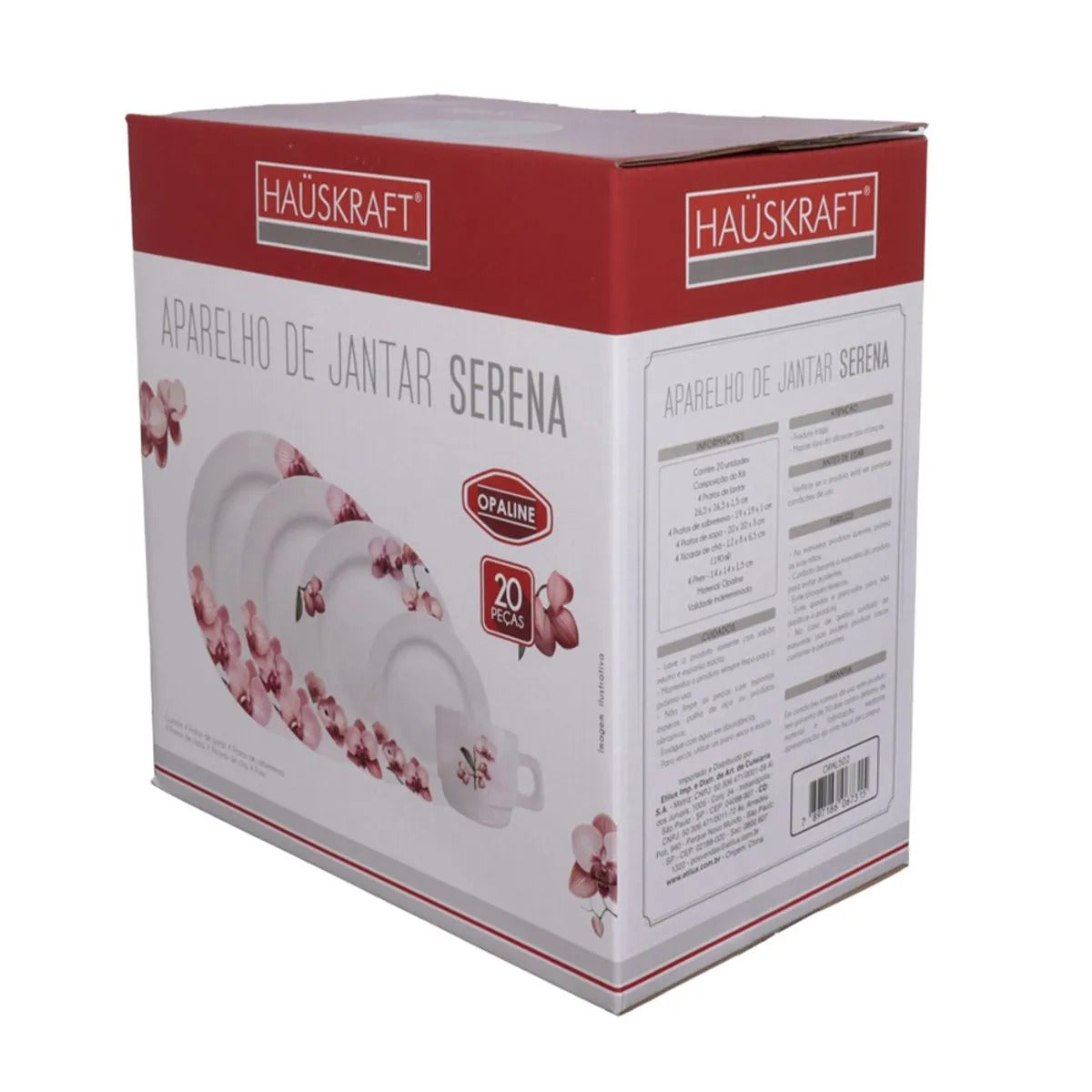 Aparelho de Jantar Sere Opalina 20 Peças Ref.OPAL502 Hauskraft