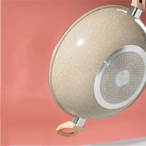 Panela Wok com Tampa Revestimento Cerâmico e Indução Alumínio Cinza Claro 31cm 13859702 - Oster Home