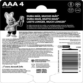 Pilha Alcalina Palito AAA Blister Com 4 Unidades AAA4 - Duracell