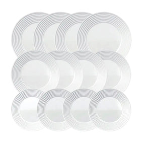 Aparelho de Jantar Saturno Vidro Branco Opalino 12 Peças 17490201311839 - Nadir