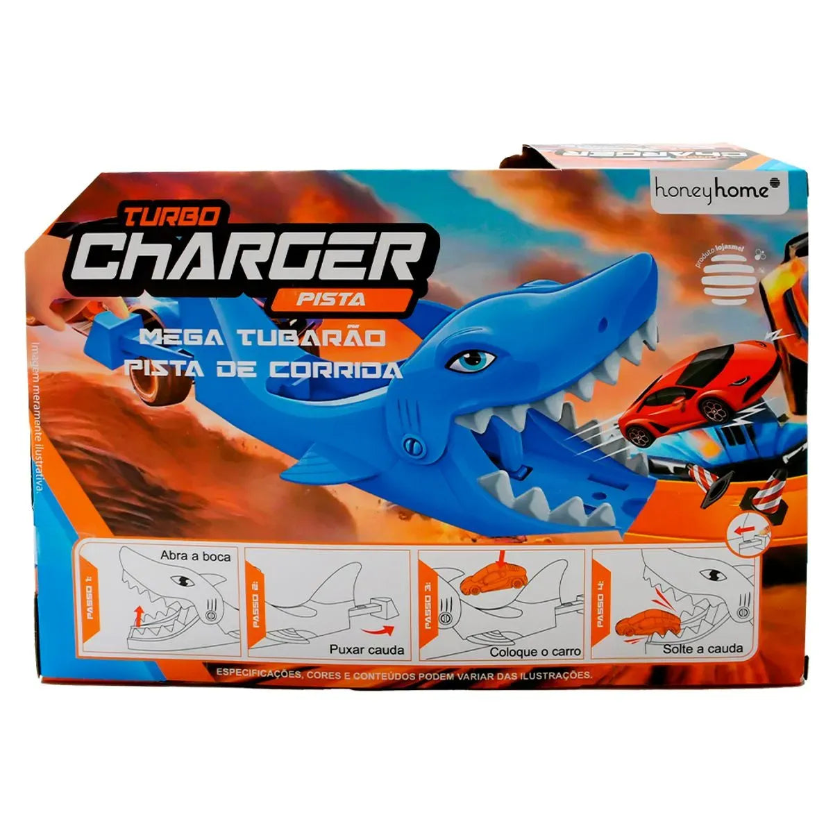 Pista De Corrida Mega Tubarão Turbo Charger Plástico LJM194 - honeyhome