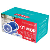 Kit Mop Giratório Moderna Balde Plástico Alça E Cabo Metálico 45x25,5x22cm LM2925MO - honeyhome