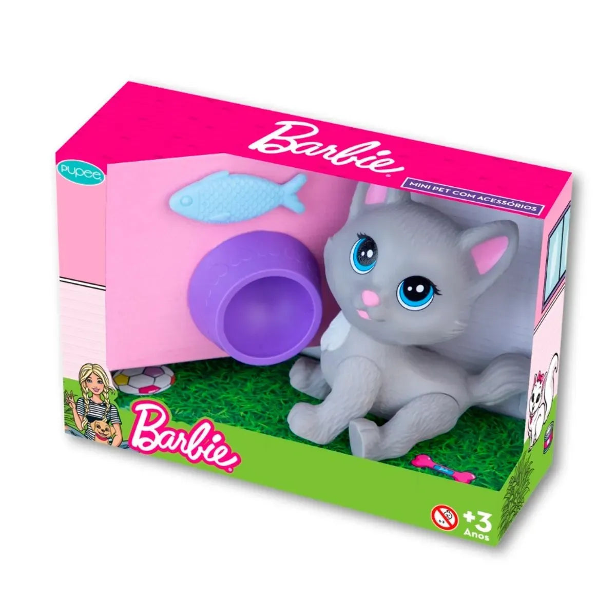 Mini Pet com Acessórios Gata Cinza Cuidados 1208 - Pupee