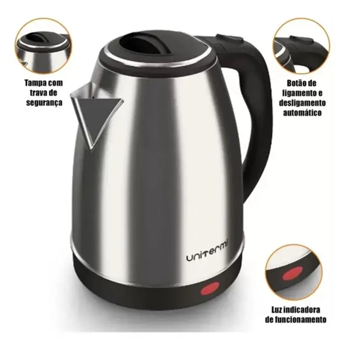 Chaleira Elétrica Atacama Inox 1,8 Litros 127v 220v - Unitermi