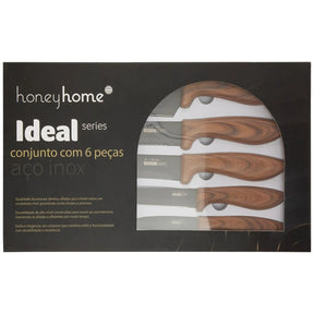 Kit Facas Multiúso Aço Inox 6 Peças Ref.LM2732IDE honeyhome