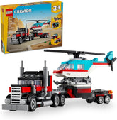 LEGO® Creator 3 em 1 – Caminhão Plataforma com Helicóptero Jogo de Carro Hot Rod 31146