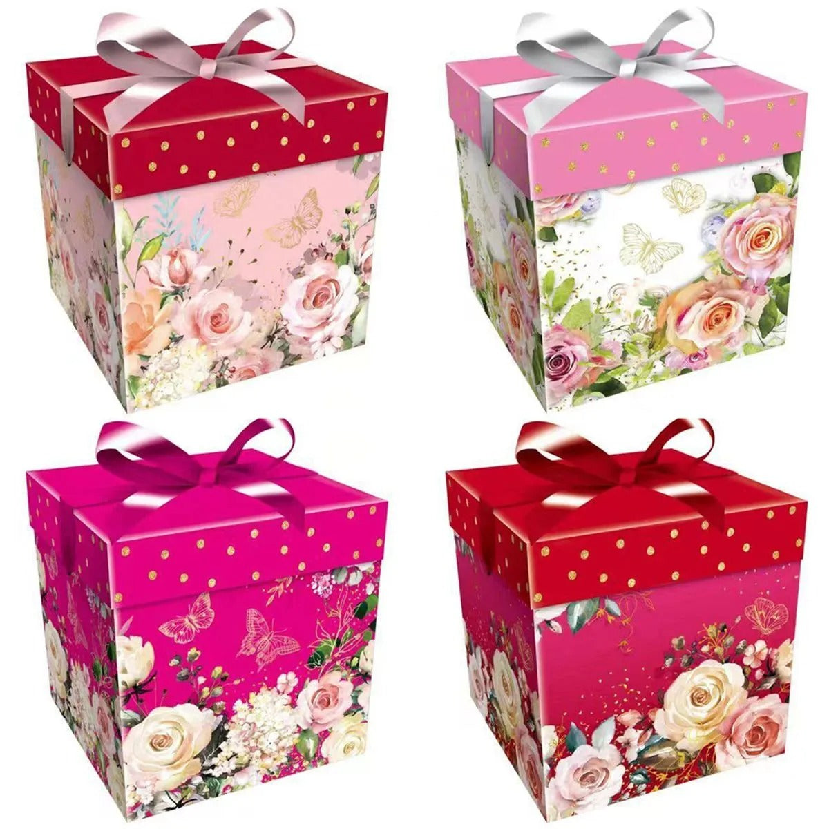 Caixa Presente Desmontável Cartonada Sortida 22x22cm LM2593 - honeyhome