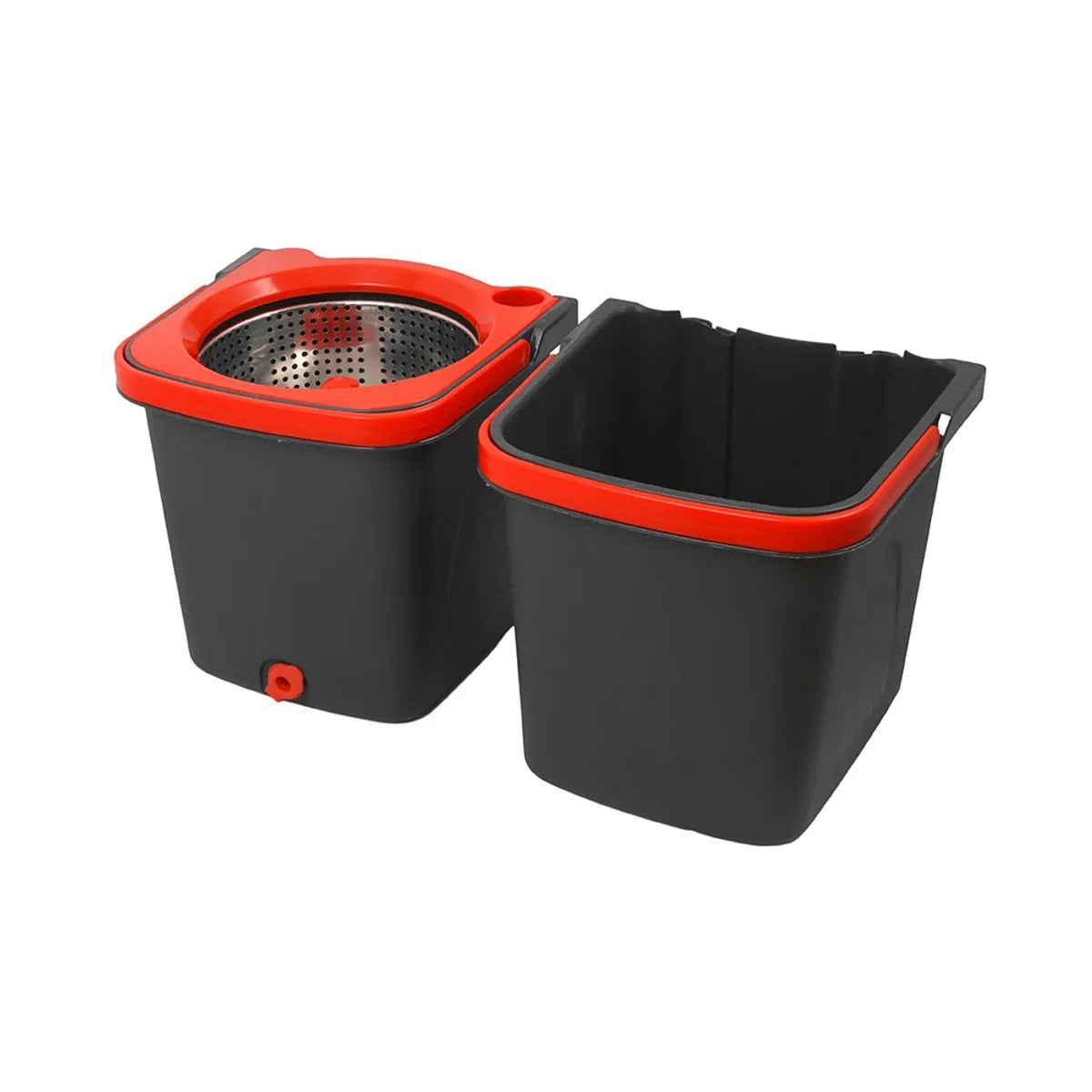 Mop Giratório Duo Aço Inox Vermelho E Cinza 126042801011 - Powermaid