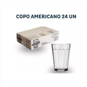 Caixa com 24 Copos Americano de vidro 190ml - Nadir