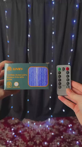 Cortina 3x3m Pisca Pisca 300 Leds Bivolt Decoração De Natal - Branco Quente